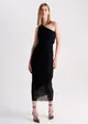 Vestido Midi Drapeado C/ Recortes