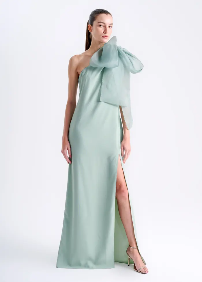 Vestido Longo Ombro So C/ Laço