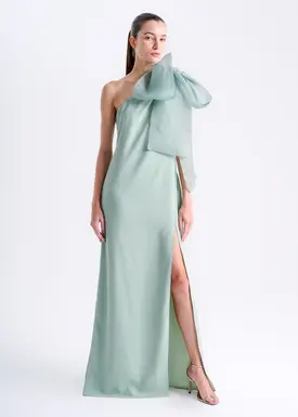 Vestido Longo Ombro So C/ Laço