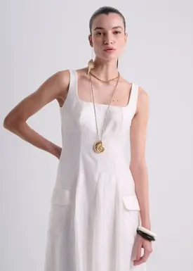 Vestido Midi com Bolso Cargo