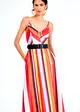 Vestido Decote Oval Listras