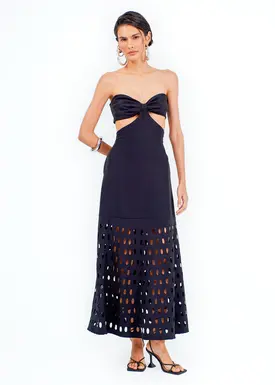 Vestido Midi Detalhes Vazado