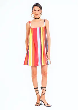 Vestido Curto Reto Listras