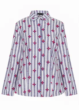 Camisa Acinturada Fio Estampado