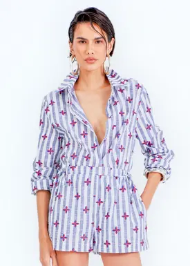 Camisa Acinturada Fio Estampado