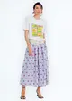 T-Shirt com Ombreira e Silk