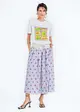 T-Shirt com Ombreira e Silk