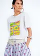 T-Shirt com Ombreira e Silk